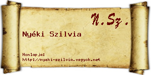 Nyéki Szilvia névjegykártya