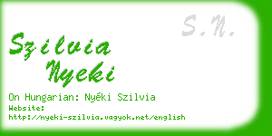 szilvia nyeki business card